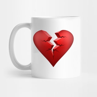 Red Broken Heart Mug